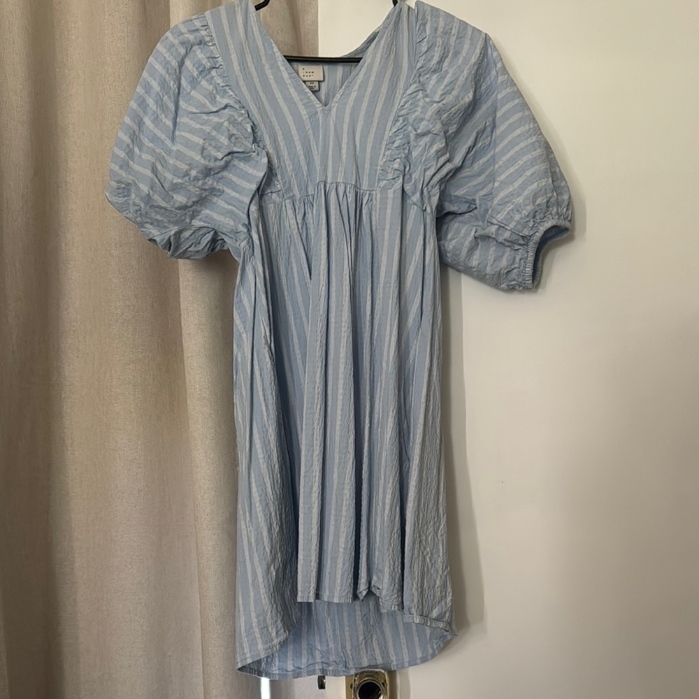 A New Day Light Blue Striped Dress